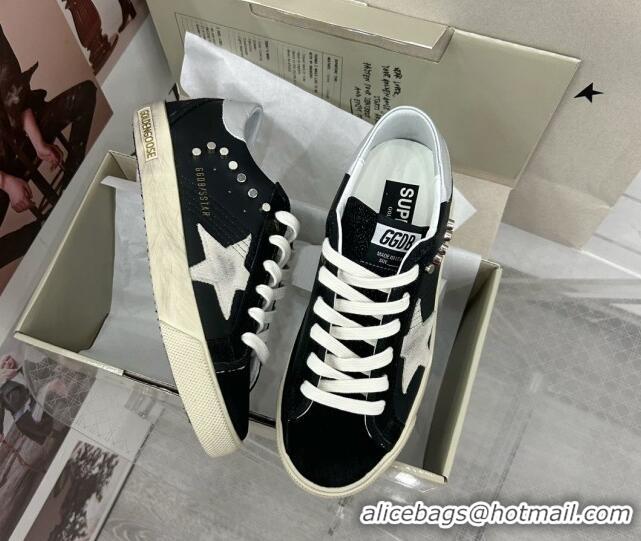 Low Price Golden Goose GGDB Super-Star Sneakers in Black Calfskin and Studs 328131