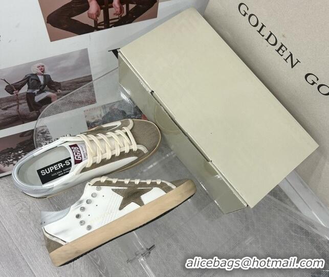 Top Grade Golden Goose GGDB Super-Star Sneakers in White Calfskin and Studs 328132