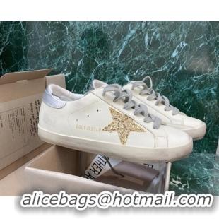 Good Product Golden Goose GGDB Super-Star Sneakers in Calfskin White/Gold/Silver 328136