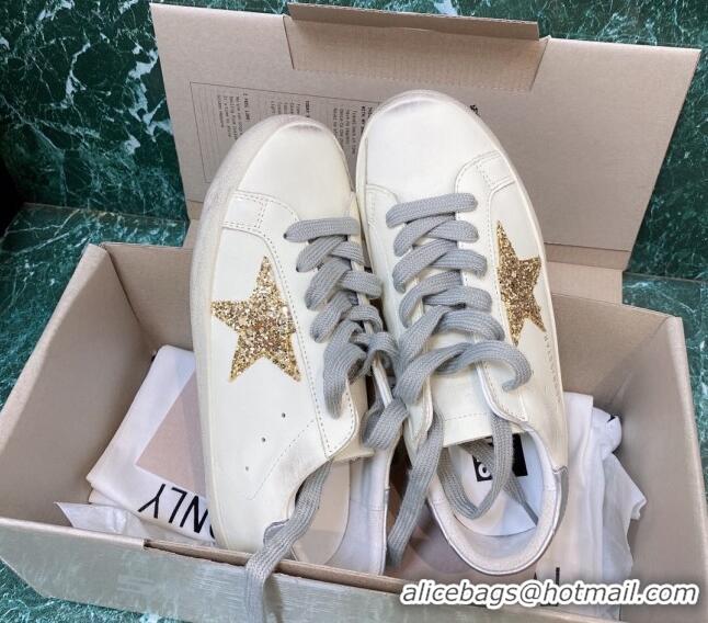 Good Product Golden Goose GGDB Super-Star Sneakers in Calfskin White/Gold/Silver 328136