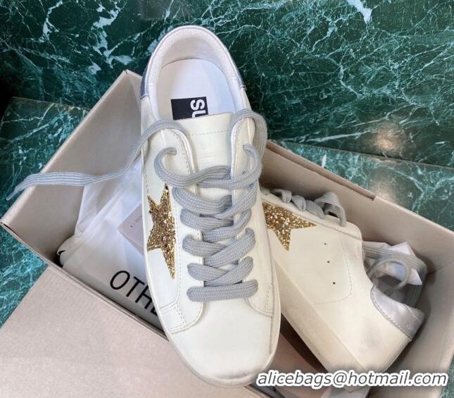 Good Product Golden Goose GGDB Super-Star Sneakers in Calfskin White/Gold/Silver 328136