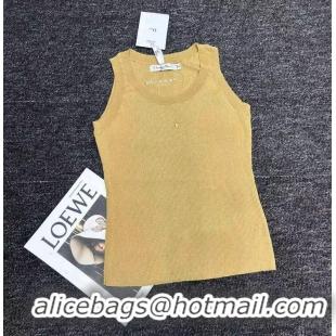 Low Cost Dior Tank Top Gold-Tone Technical Cotton Ribbed Mesh CD4909