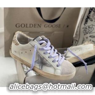 Luxurious Golden Goose GGDB Super-Star Sneakers in Calfskin White/Silver/Gold 328141