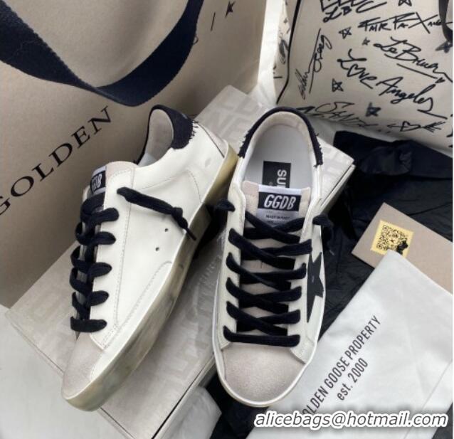 Good Quality Golden Goose GGDB Super-Star Sneakers in Calfskin and Suede White/Black 328142