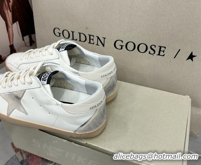 Perfect Golden Goose GGDB Super-Star Sneakers in Calfskin White/Grey/Beige 328147