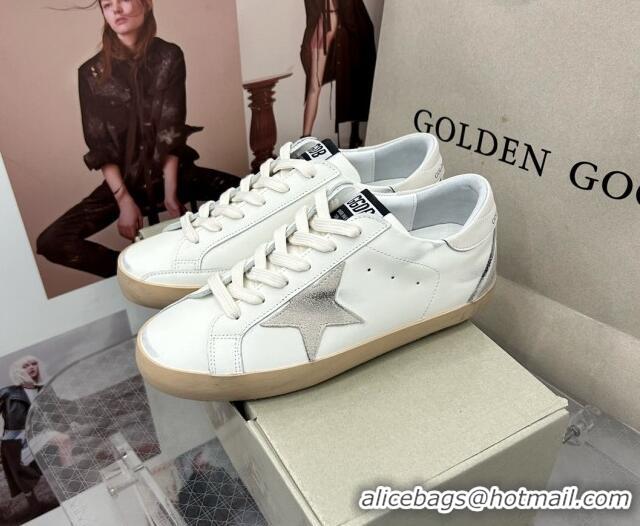 Perfect Golden Goose GGDB Super-Star Sneakers in Calfskin White/Grey/Beige 328147