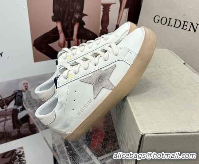 Perfect Golden Goose GGDB Super-Star Sneakers in Calfskin White/Grey/Beige 328147