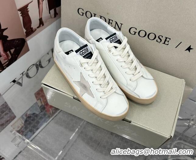 Perfect Golden Goose GGDB Super-Star Sneakers in Calfskin White/Grey/Beige 328147