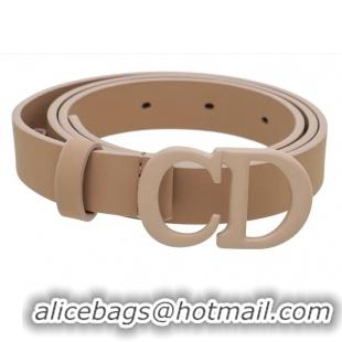 Top Quality Christian Dior Matte  Dior CD Saddle Belt 30MM CD8741 Nude