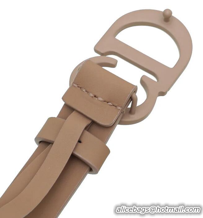 Top Quality Christian Dior Matte  Dior CD Saddle Belt 30MM CD8741 Nude