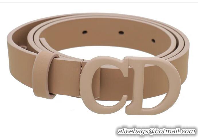 Top Quality Christian Dior Matte  Dior CD Saddle Belt 30MM CD8741 Nude