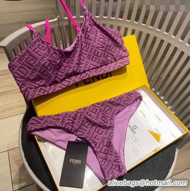 ​Buy Inexpensive Fendi FF Two Pieces Swimwear F32619 Purple 2024