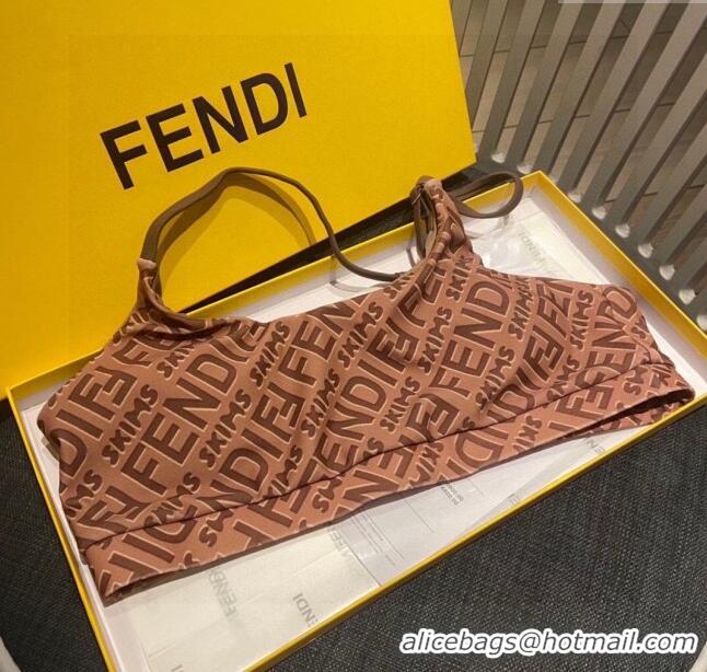 Top Quality Fendi FF Two Pieces Swimwear F32620 Brown 2024