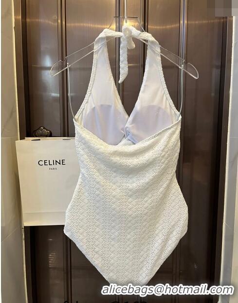 Promotional Celine Knit Swimwear CH0401 White 2024