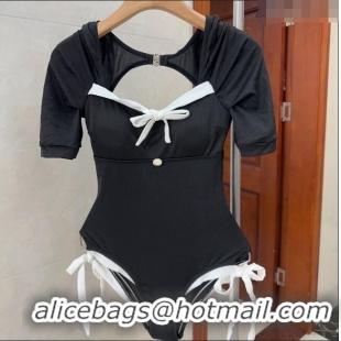 Spot Bulk Chanel Bow Swimwear CH040102 Black/White 2024