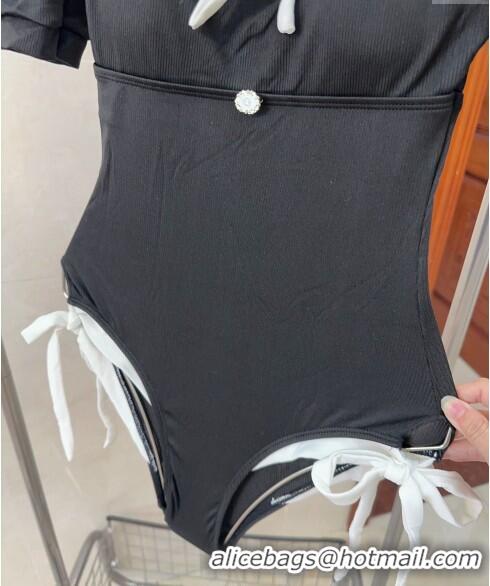 Spot Bulk Chanel Bow Swimwear CH040102 Black/White 2024