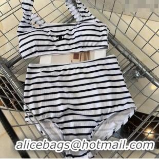 ​Low Cost Chanel Striped Swimwear CH0401White/Black 2024