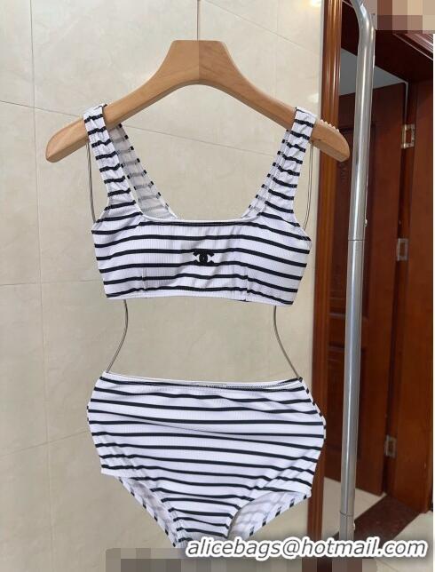 ​Low Cost Chanel Striped Swimwear CH0401White/Black 2024