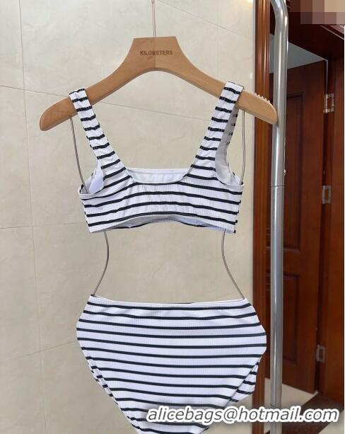 ​Low Cost Chanel Striped Swimwear CH0401White/Black 2024