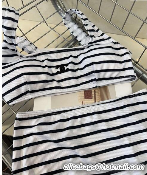 ​Low Cost Chanel Striped Swimwear CH0401White/Black 2024