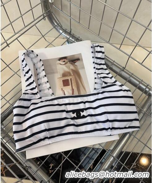 ​Low Cost Chanel Striped Swimwear CH0401White/Black 2024