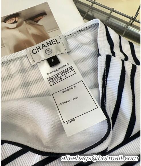 ​Low Cost Chanel Striped Swimwear CH0401White/Black 2024