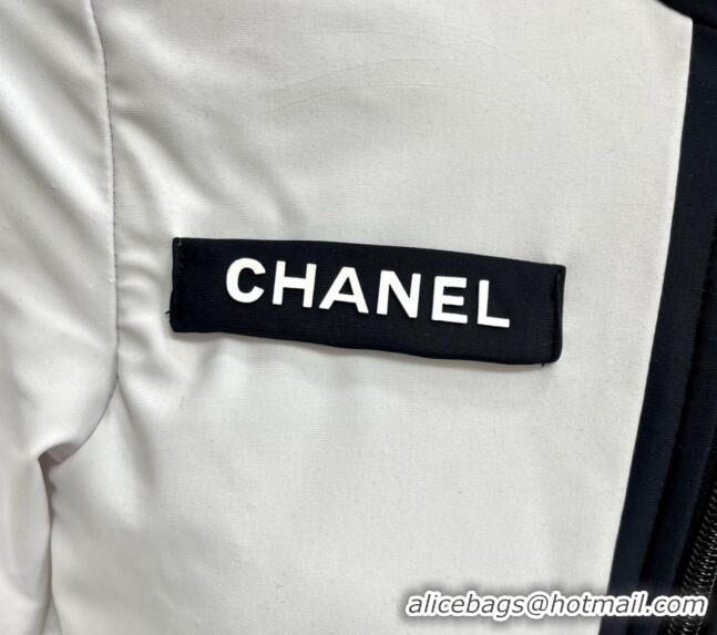 Buy Classic Chanel Long Sleeve Swimwear CH0401 White/Black 2024