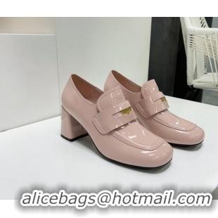 Low Cost Miu Miu Patent Leather Pumps 8.5cm with Coin Light Pink 327091