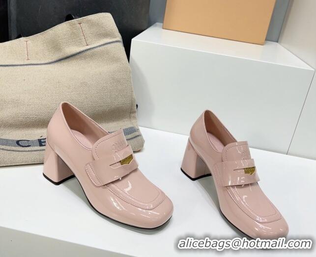 Low Cost Miu Miu Patent Leather Pumps 8.5cm with Coin Light Pink 327091