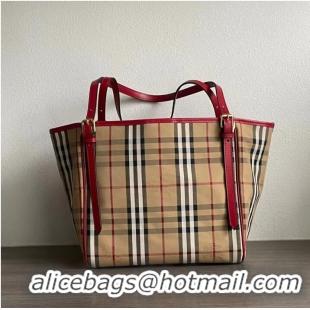 Famous Brand BurBerry Medium Banner Tote Bag 5788 Red