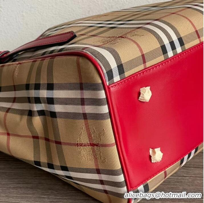 Famous Brand BurBerry Medium Banner Tote Bag 5788 Red