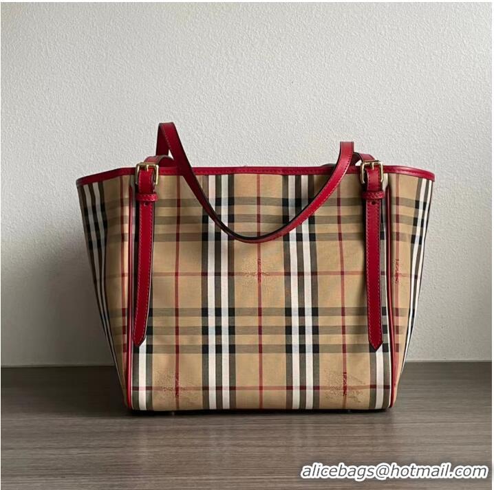 Famous Brand BurBerry Medium Banner Tote Bag 5788 Red