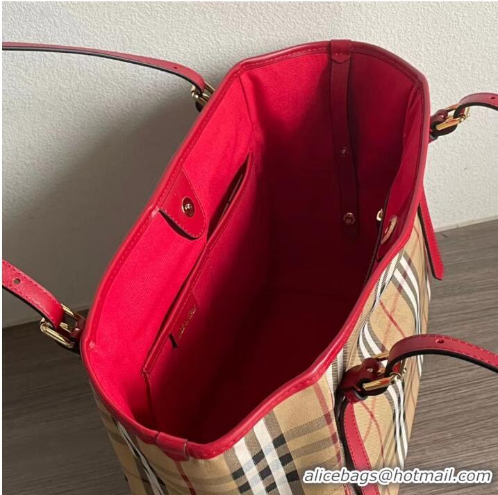 Famous Brand BurBerry Medium Banner Tote Bag 5788 Red