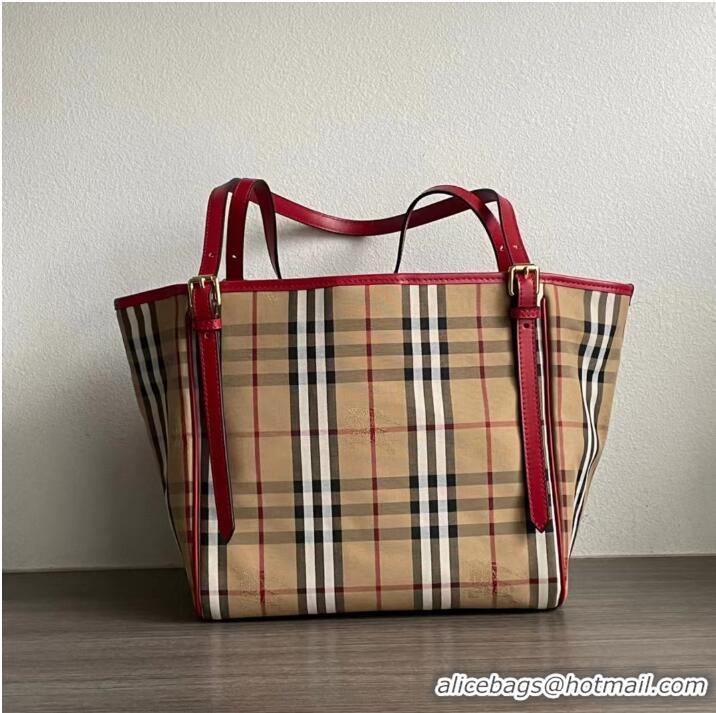 Famous Brand BurBerry Medium Banner Tote Bag 5788 Red