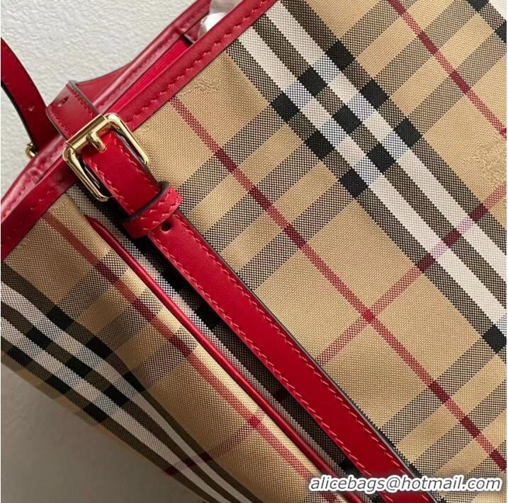 Famous Brand BurBerry Medium Banner Tote Bag 5788 Red