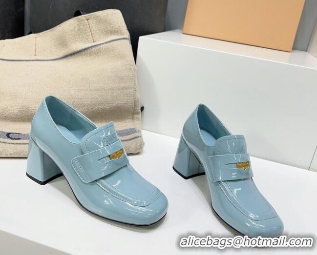 Buy Discount Miu Miu Patent Leather Pumps 8.5cm with Coin Blue 327093