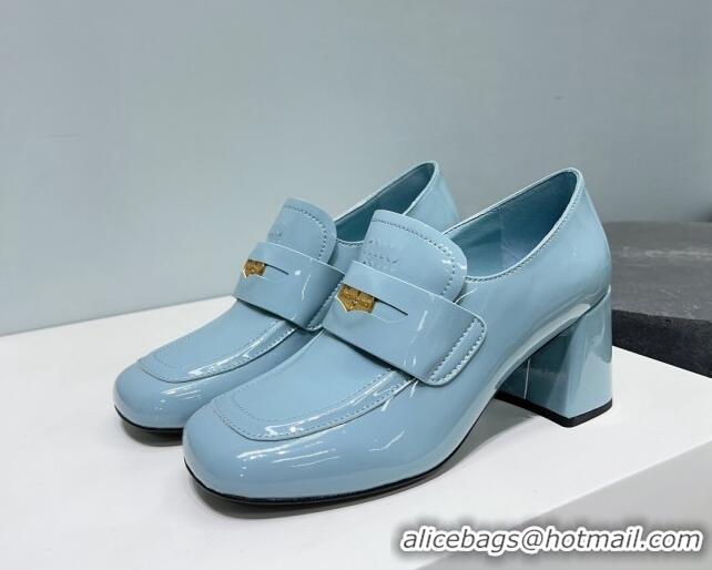 Buy Discount Miu Miu Patent Leather Pumps 8.5cm with Coin Blue 327093