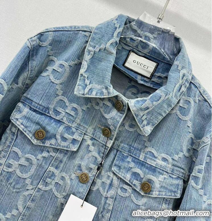 ​New Discount Gucci GG Denim Jacket G88345 Blue