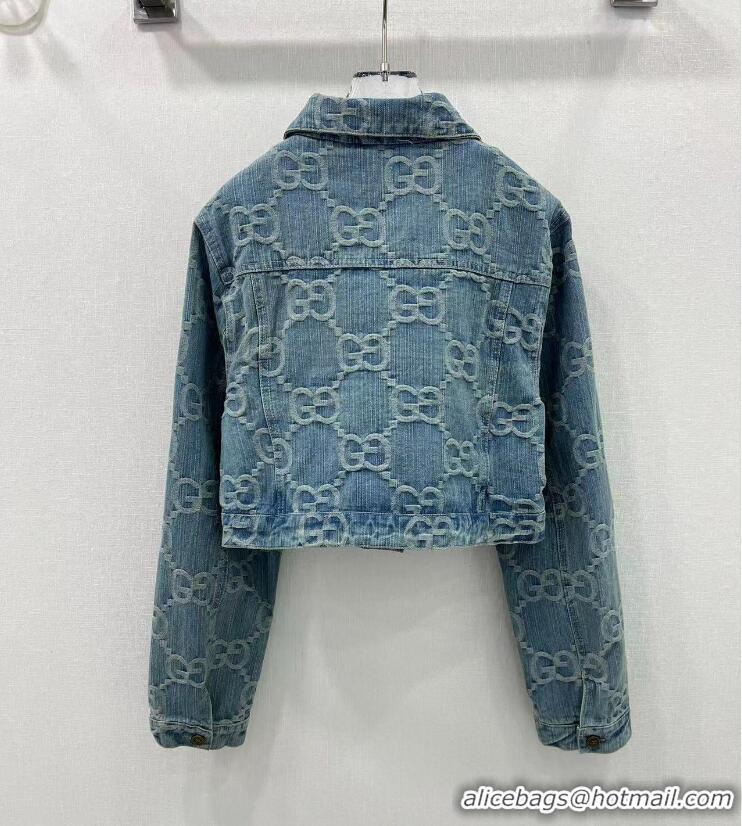 ​New Discount Gucci GG Denim Jacket G88345 Blue