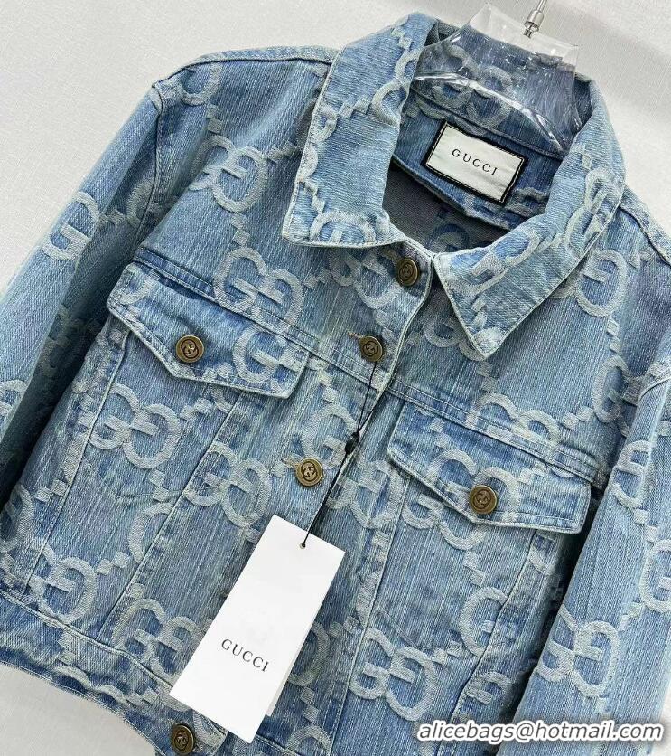 ​New Discount Gucci GG Denim Jacket G88345 Blue