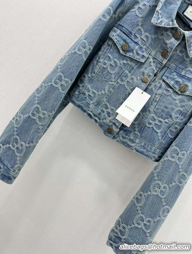 ​New Discount Gucci GG Denim Jacket G88345 Blue