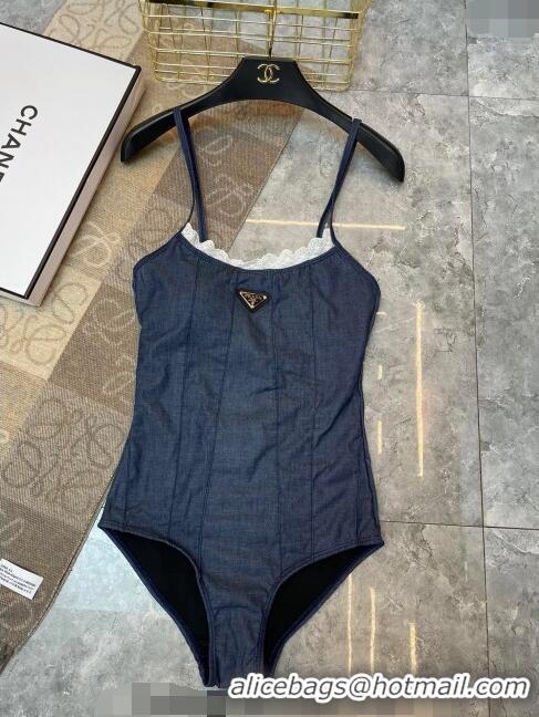 Best Price Prada Swimwear with Lace PA1140 Denim Blue 2024