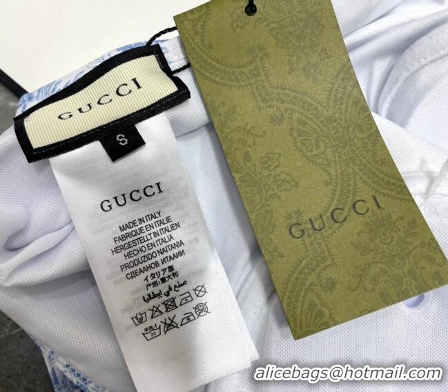 ​Buy Classic Gucci Print Swimwear CH0401 Light Blue 2024