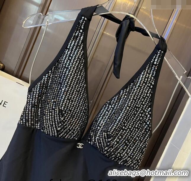 ​New Design Chanel Swimwear with Sequins 0401 Black 2024