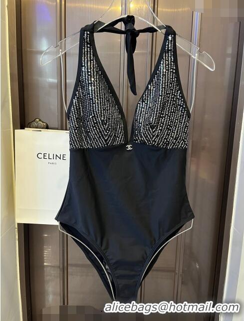 ​New Design Chanel Swimwear with Sequins 0401 Black 2024