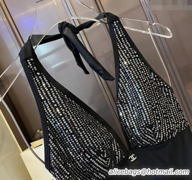 ​New Design Chanel Swimwear with Sequins 0401 Black 2024