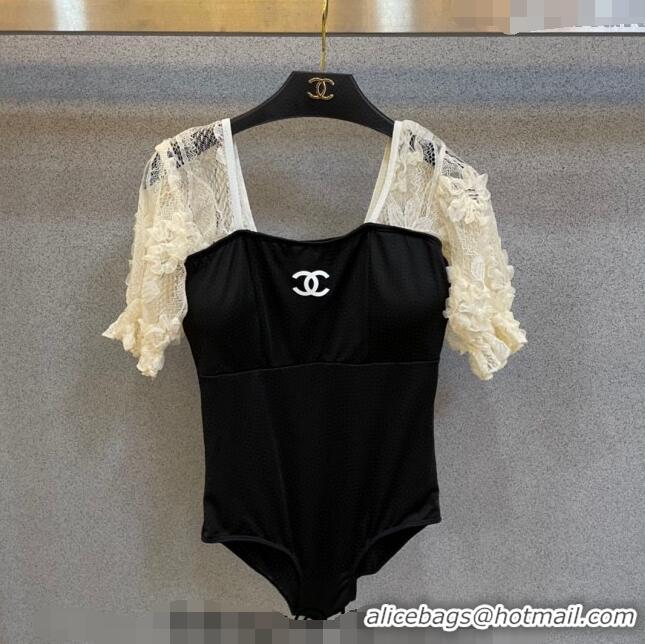 ​New Design Chanel Swimwear with Lace CH040140 White/Black 2024