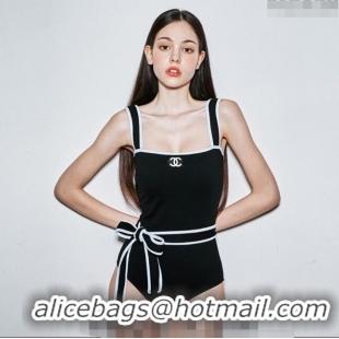 Buy Classic Chanel Swimwear with Strap CE040101 White/Black 2024