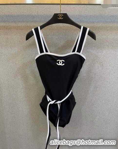 Buy Classic Chanel Swimwear with Strap CE040101 White/Black 2024