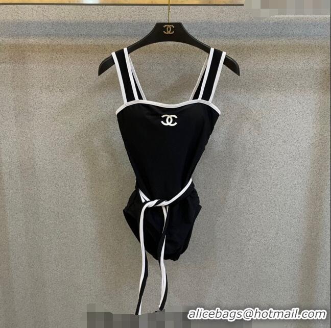 Buy Classic Chanel Swimwear with Strap CE040101 White/Black 2024